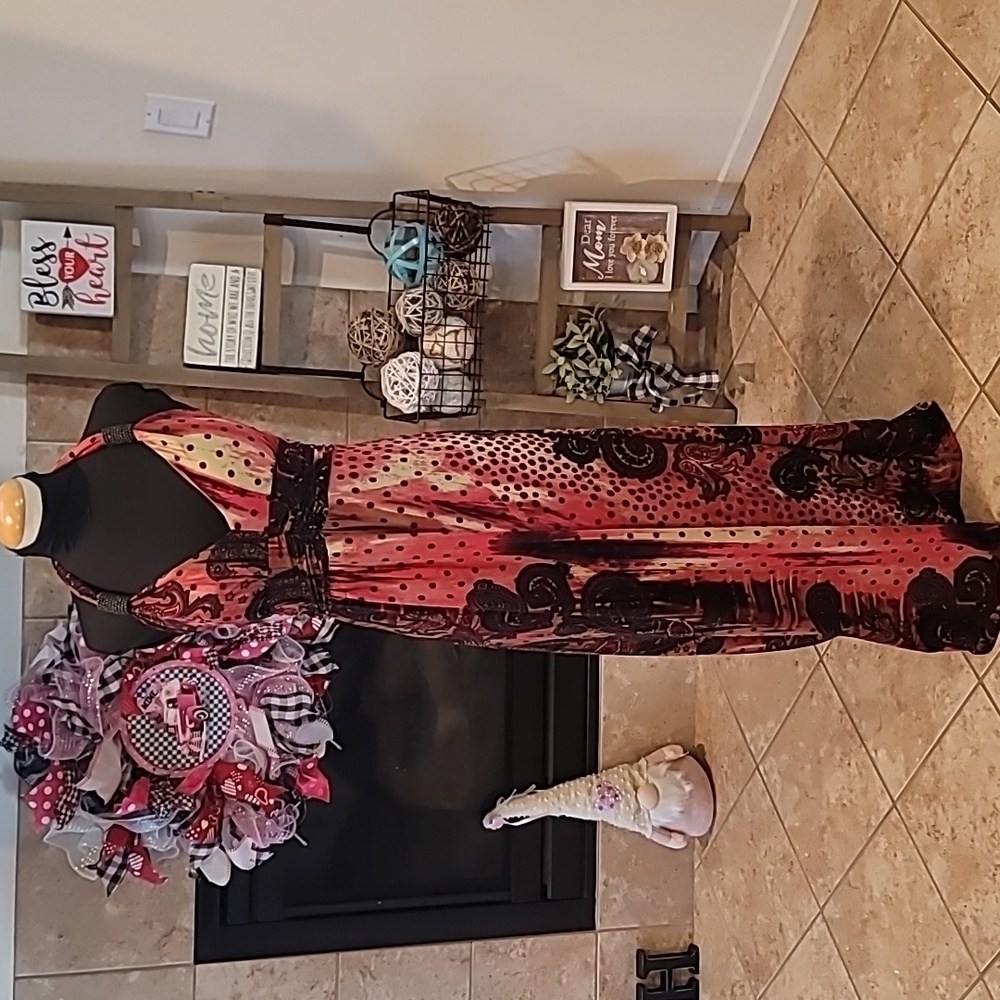Long halter top dress v neck - Picture 1 of 7
